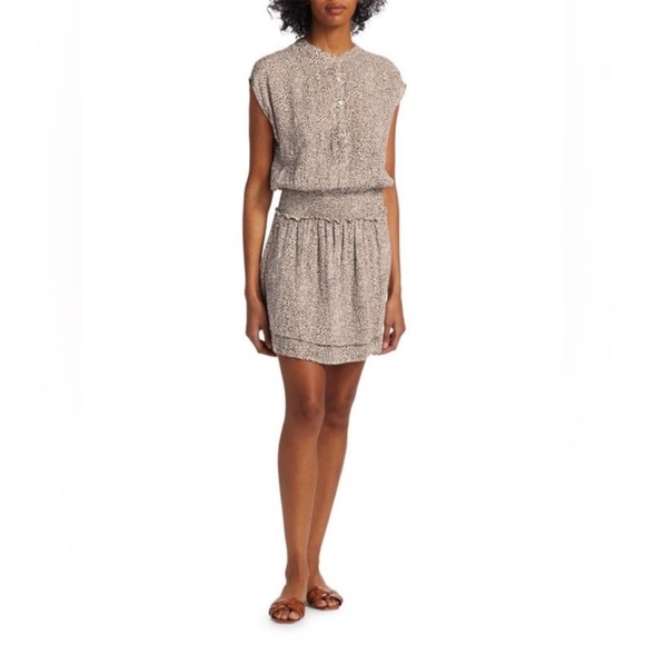 Rails Light Brown Angelina Sand Cheetah Linen Blend Mini Dress Size XL - Picture 3 of 7